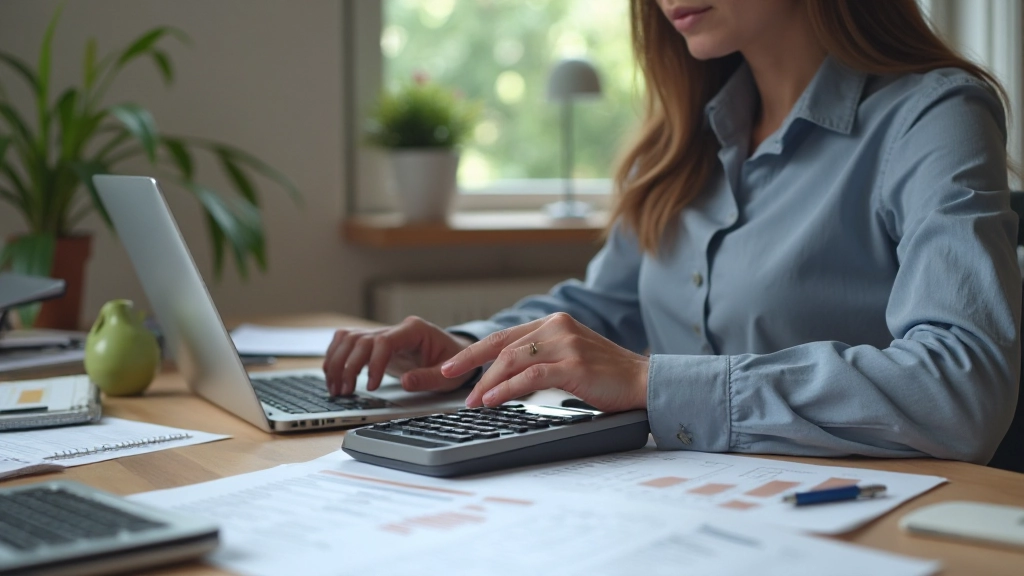 Профессиональное фото расчета размера резервного фонда с использованием калькулятора и таблиц