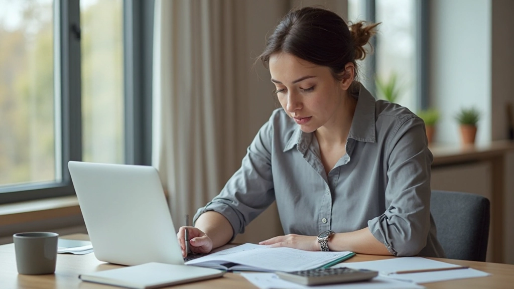 Профессиональное фото финансового планирования с документами, калькулятором и ноутбуком на рабочем столе